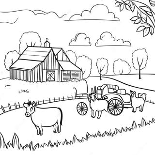 Page A Colorier Scene De Ferme Amish 53488-44432