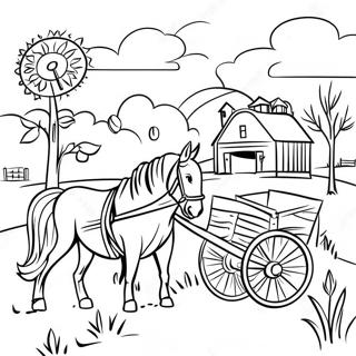 Page A Colorier Scene De Ferme Amish 53488-44581