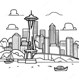 Page A Colorier De La Skyline De Seattle 53528-44478