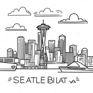 Page A Colorier De La Skyline De Seattle 53528-44479