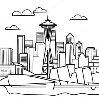 Page A Colorier De La Skyline De Seattle 53528-44480