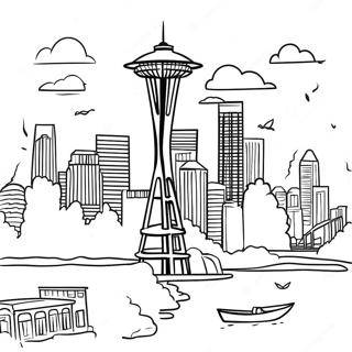 Page A Colorier De La Skyline De Seattle 53528-44621