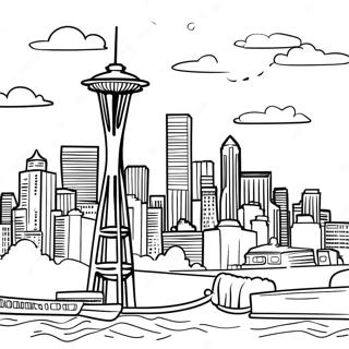 Page A Colorier De La Skyline De Seattle 53528-44622