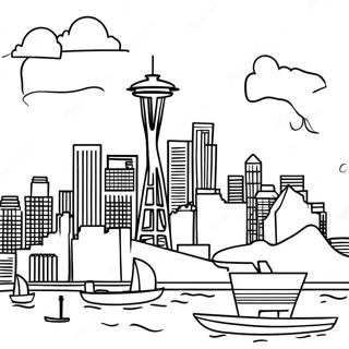 Page A Colorier De La Skyline De Seattle 53528-44624