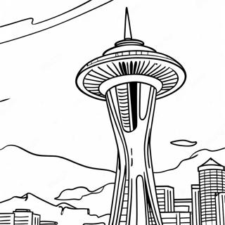 Page A Colorier De La Space Needle De Seattle 53529-44475