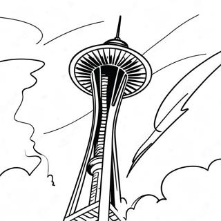 Page A Colorier De La Space Needle De Seattle 53529-44476