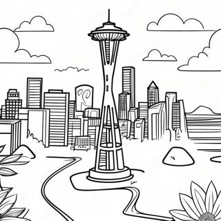 Page A Colorier De La Space Needle De Seattle 53529-44628