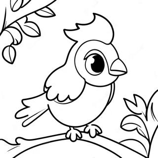 Page A Colorier De Cockatiel Mignon Assis Sur Une Branche 53669-44733