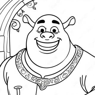 Page A Colorier De Shrek Avec Un Grand Sourire 53749-44797