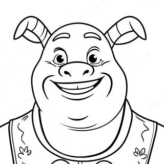 Page A Colorier De Shrek Avec Un Grand Sourire 53749-44798