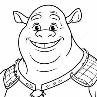 Page A Colorier De Shrek Avec Un Grand Sourire 53749-44799