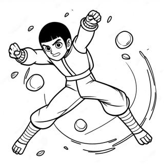 Page A Colorier De Rock Lee En Pose Dynamique 53779-44825