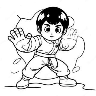 Page A Colorier De Rock Lee En Pose Dynamique 53779-44826