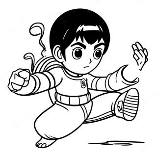 Page A Colorier De Rock Lee En Pose Dynamique 53779-44827