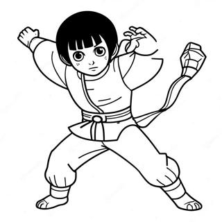 Page A Colorier De Rock Lee En Pose Dynamique 53779-44828