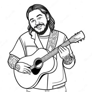 Page A Colorier Post Malone Avec Guitare 53839-44881