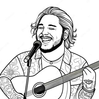 Page A Colorier Post Malone Avec Guitare 53839-44882