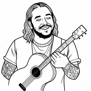 Page A Colorier Post Malone Avec Guitare 53839-44883