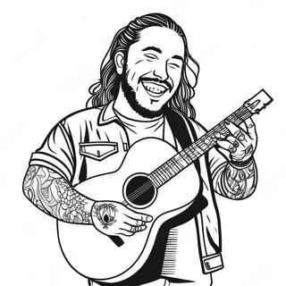 Page A Colorier Post Malone Avec Guitare 53839-44884