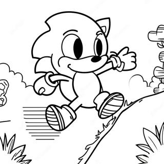 Page A Colorier De Sonic Le Herisson Traversant La Zone De Green Hill 5383-4310