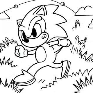 Page A Colorier De Sonic Le Herisson Traversant La Zone De Green Hill 5383-4311