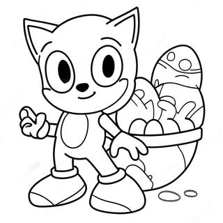 Page A Colorier Sonic Avec Oeufs De Paques 53849-44870