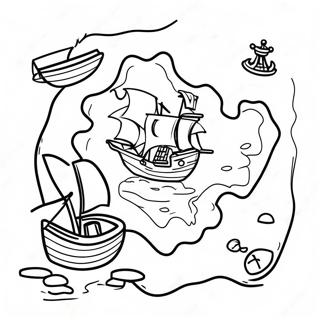 Page A Colorier Carte Au Tresor Avec Pirates 53859-44886