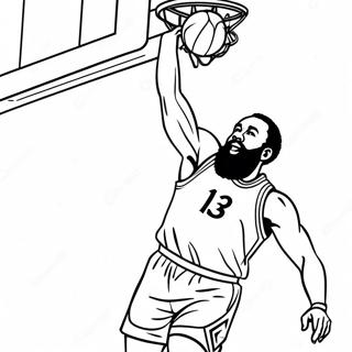 Page A Colorier De James Harden En Train De Dunker Au Basket 53899-44917