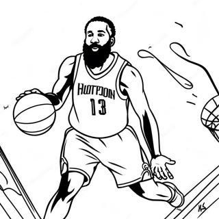 Page A Colorier De James Harden En Train De Dunker Au Basket 53899-44918