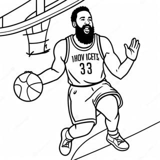 Page A Colorier De James Harden En Train De Dunker Au Basket 53899-44919