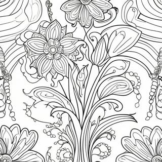 Page A Colorier De Design Floral Art Nouveau 53938-44954