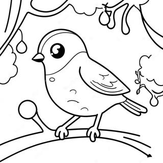 Oiseau D'hiver Pages À Colorier