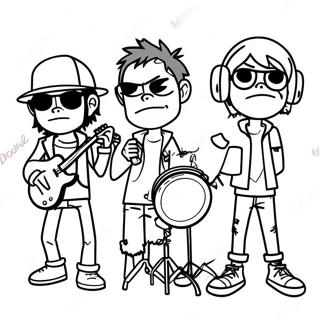 Page A Colorier Membres Du Groupe Gorillaz 53999-44992