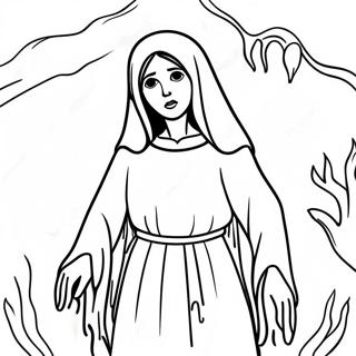 Page A Colorier La Llorona Fantome Effrayant 54018-45018