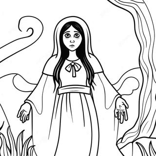 Page A Colorier La Llorona Fantome Effrayant 54018-45019