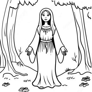 Page A Colorier La Llorona Dans Une Foret Sombre 54019-45011