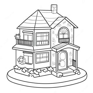 Page A Colorier De La Maison Barbie 54089-45064