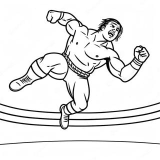 Page A Colorier Un Lutteur Wwe Sautant Sur Un Adversaire 54160-45118