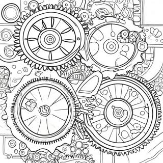 Page A Colorier Engrenage Steampunk 5422-4337