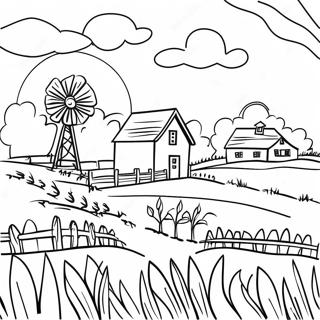 Page A Colorier Du Paysage Agricole De Liowa 54231-45164