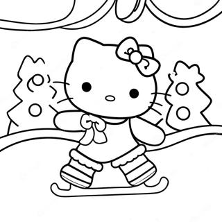 Page A Colorier De Noel De Hello Kitty En Patinage Artistique 54290-45206