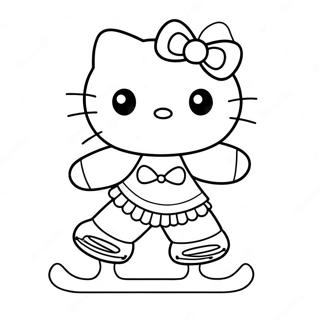 Page A Colorier De Hello Kitty Patinant Mignonne 54291-45209