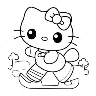 Page A Colorier De Hello Kitty Patinant Mignonne 54291-45210