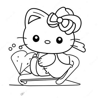 Page A Colorier De Hello Kitty Patinant Mignonne 54291-45211