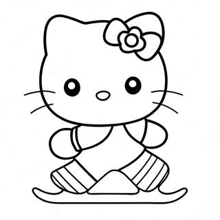 Page A Colorier De Hello Kitty Patinant Mignonne 54291-45212