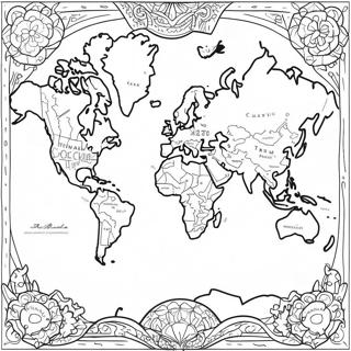 Page A Colorier Carte Du Monde Detaillee 5433-4349