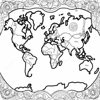 Page A Colorier Carte Du Monde Detaillee 5433-4351