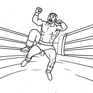 Page A Colorier Lutteuse Wwe Sautant Sur Un Adversaire 54381-45285