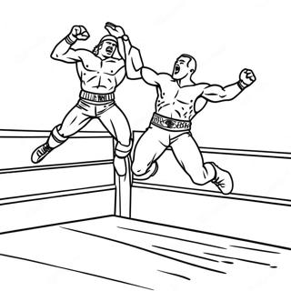 Page A Colorier Lutteuse Wwe Sautant Sur Un Adversaire 54381-45287