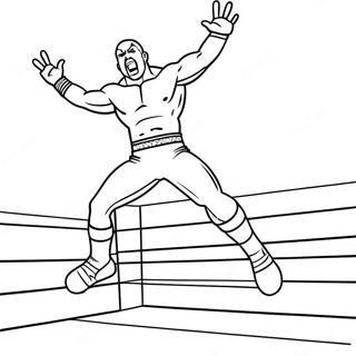 Page A Colorier Lutteuse Wwe Sautant Sur Un Adversaire 54381-45288